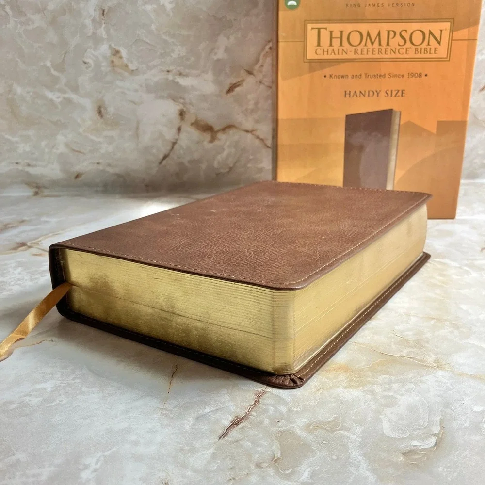 Thompson Chain-Reference Bible KJV Leathersoft Brown Red Letter Handy Size